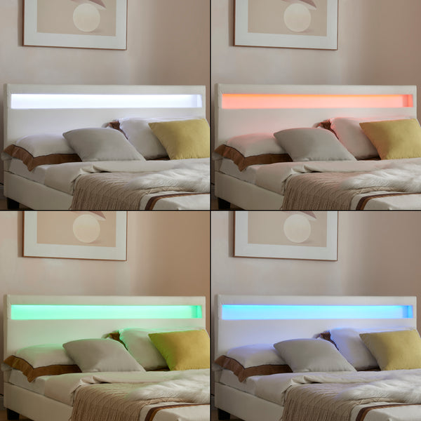 Pat tapitat Paris cu saltea si LED masuri si culori diferite Corium