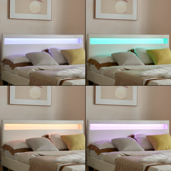 Pat tapitat Paris cu saltea si LED masuri si culori diferite Corium
