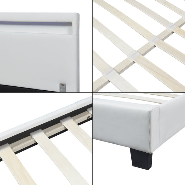 Pat tapitat Paris cu saltea si LED masuri si culori diferite Corium