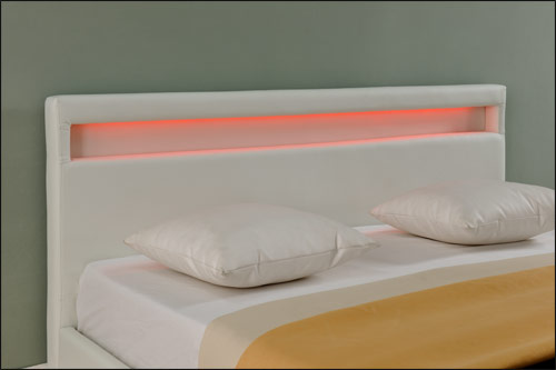 Pat dormitor Lana tapitat cu LED masuri si culori diferite Corium 