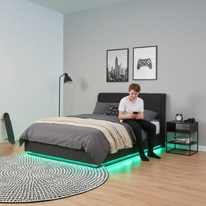 Pat tapitat frantuzesc cu LED Tröstiar [en.casa]