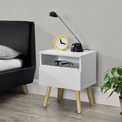 Nachttisch Dargaville 50x40x34 cm Weiß en.casa - premiumXL