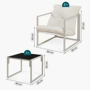 Set 3 piese mobilier gradina 1 masa si 2 fotolii Karg [casa.pro]