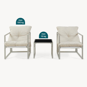 Set 3 piese mobilier gradina 1 masa si 2 fotolii Karg [casa.pro]