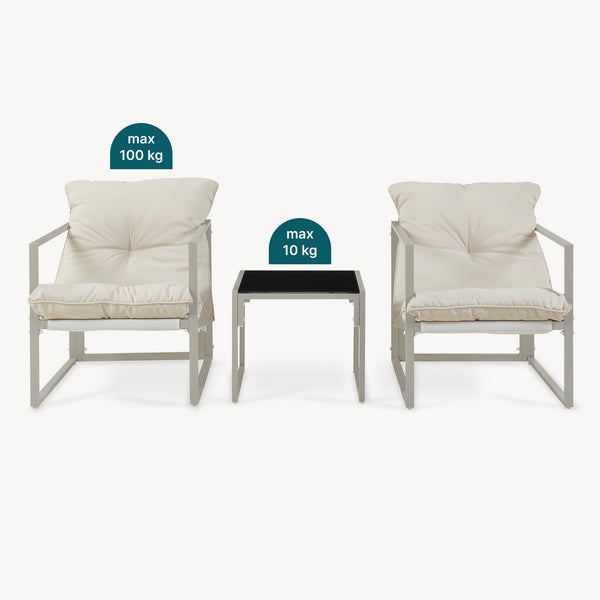 Set 3 piese mobilier gradina 1 masa si 2 fotolii Karg [casa.pro]