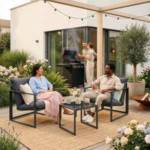Set 3 piese mobilier gradina 1 masa si 2 fotolii Karg [casa.pro]