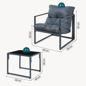 Set 3 piese mobilier gradina 1 masa si 2 fotolii Karg [casa.pro]