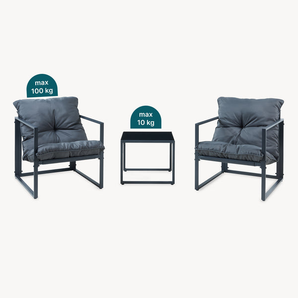 Set 3 piese mobilier gradina 1 masa si 2 fotolii Karg [casa.pro]