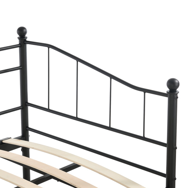 Pat rama metalica Skutskar cu pat suplimentar pe 4 roti culori diferite [en.casa] 