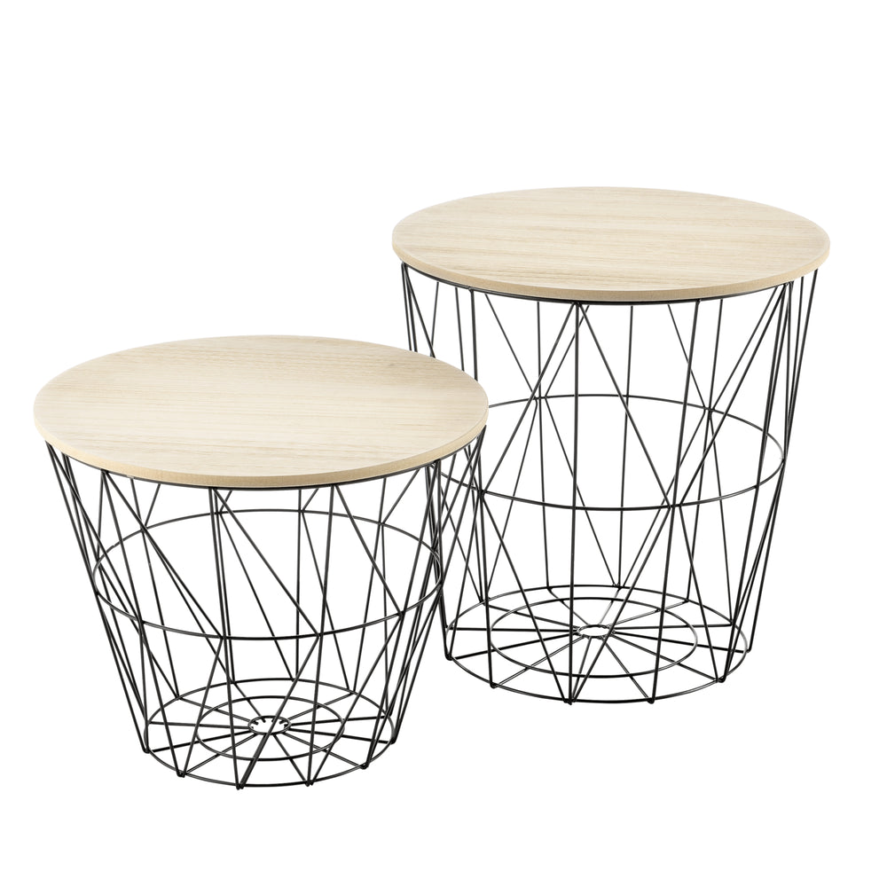Metallkorb Beistelltisch Codogno 2er - Set in versch. Farben en.casa - premiumXL
