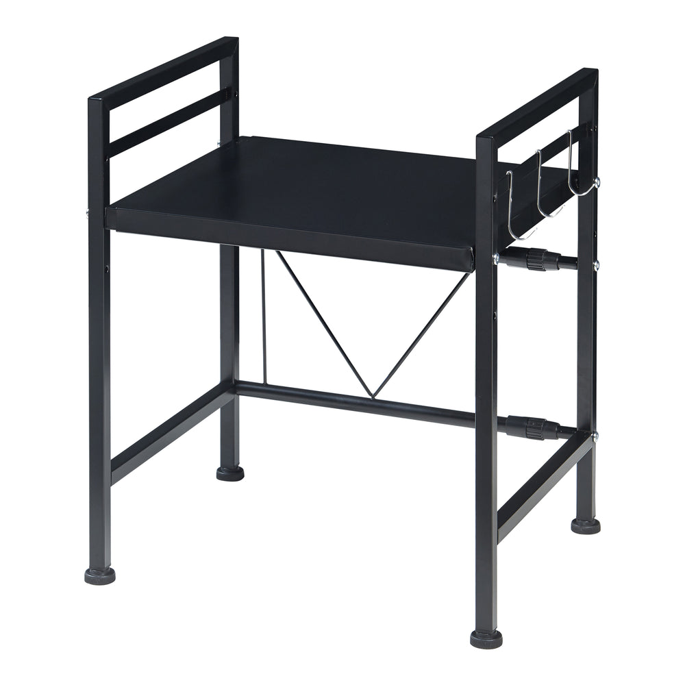 Raft microunde Sorsele metal negru [en.casa]