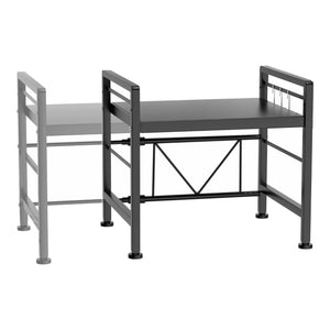 Raft microunde Sorsele metal negru [en.casa]