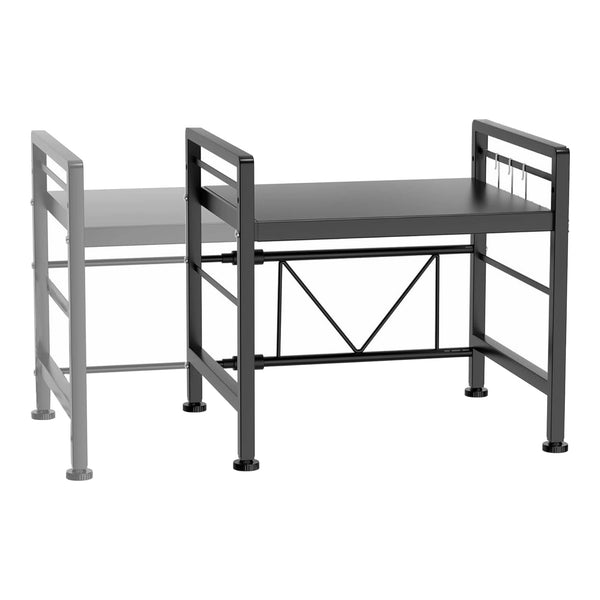 Raft microunde Sorsele metal negru [en.casa]