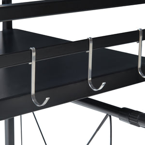 Raft microunde Sorsele metal negru [en.casa]