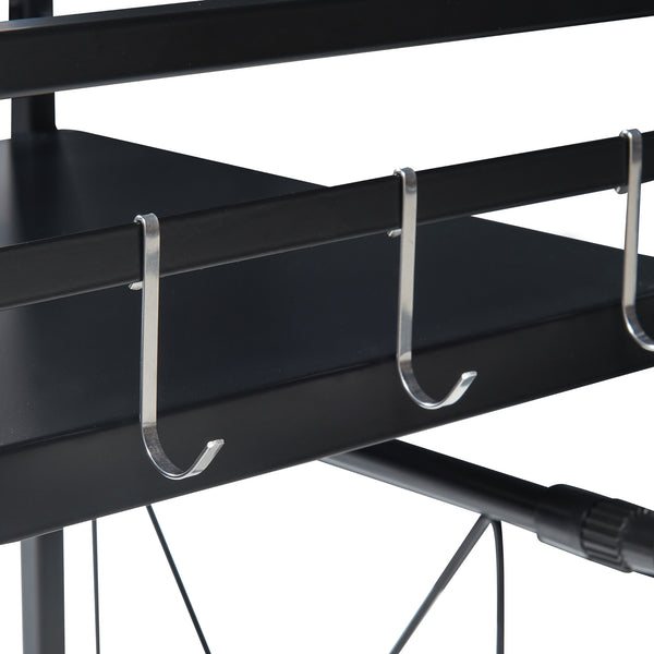 Raft microunde Sorsele metal negru [en.casa]