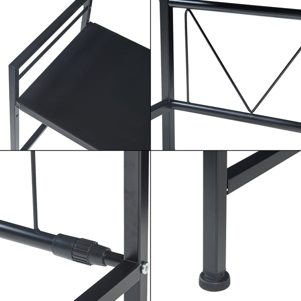 Raft microunde Sorsele metal negru [en.casa]