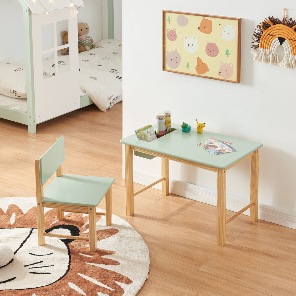 Set masa cu scaun copii design cu compartiment depozitare Skjåk [en.casa]