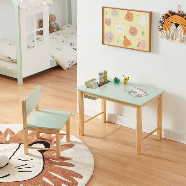 Set masa cu scaun copii design cu compartiment depozitare Skjåk [en.casa]