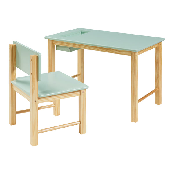 Set masa cu scaun copii design cu compartiment depozitare Skjåk [en.casa]