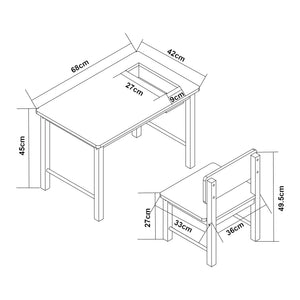 Set masa cu scaun copii design cu compartiment depozitare Skjåk [en.casa]