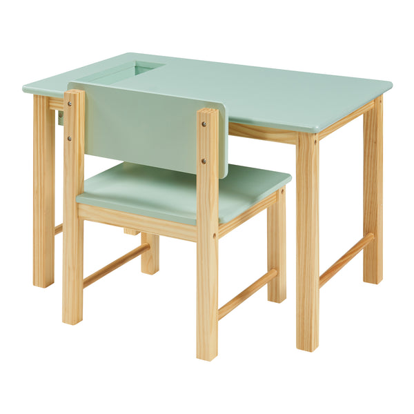 Set masa cu scaun copii design cu compartiment depozitare Skjåk [en.casa]