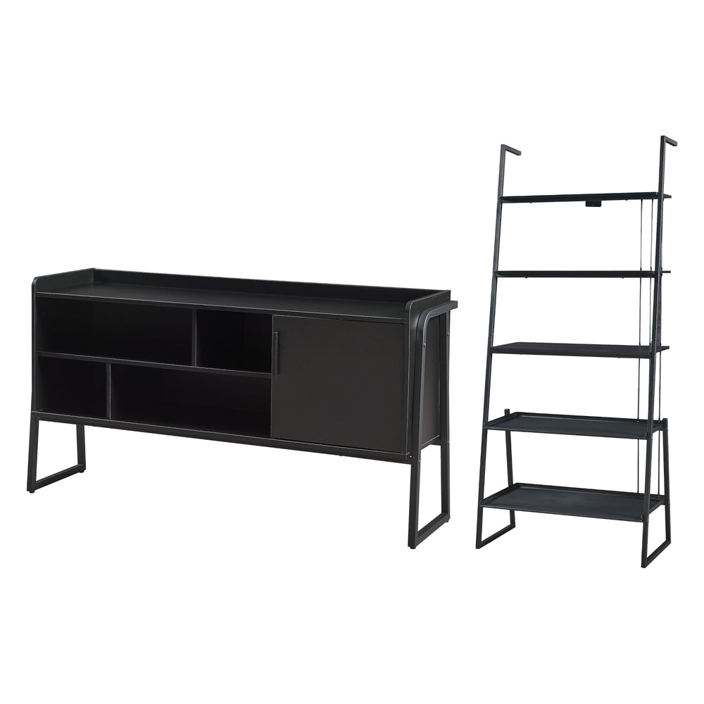 Set rafturi Storfjord negru [en.casa]