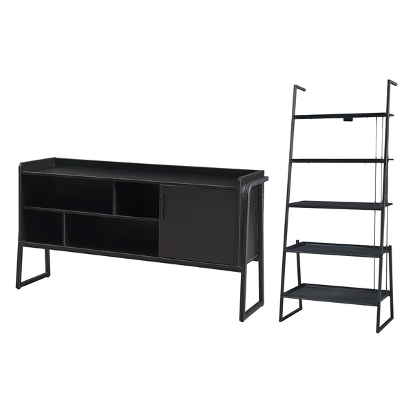 Set rafturi Storfjord negru [en.casa]