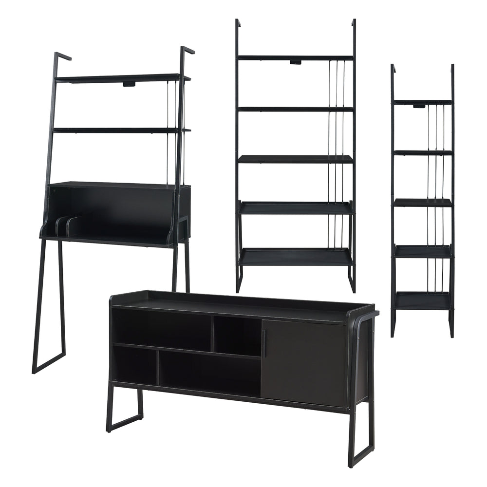Set rafturi Storfjord negru [en.casa]