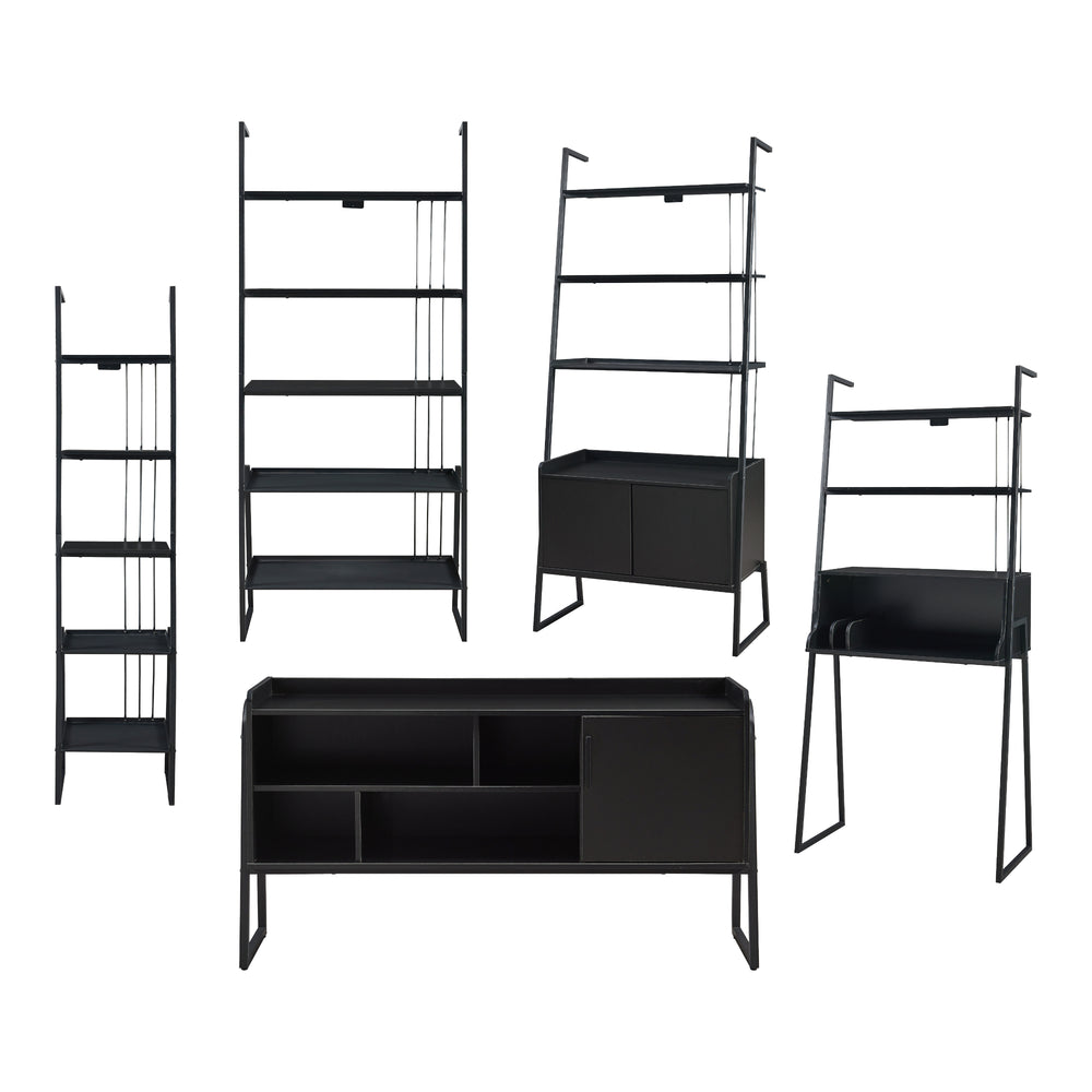 Set rafturi Storfjord negru [en.casa]