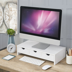 Monitorständer Ruovesi 12x51x25cm Weiß [en.casa] - premiumXL
