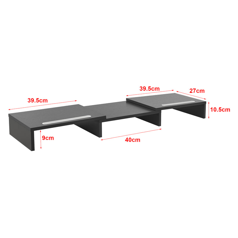 Schiță cotată Suport ecran calculator Vilppula 40 x 27 x 9 cm reglabil culori diferite [en.casa]