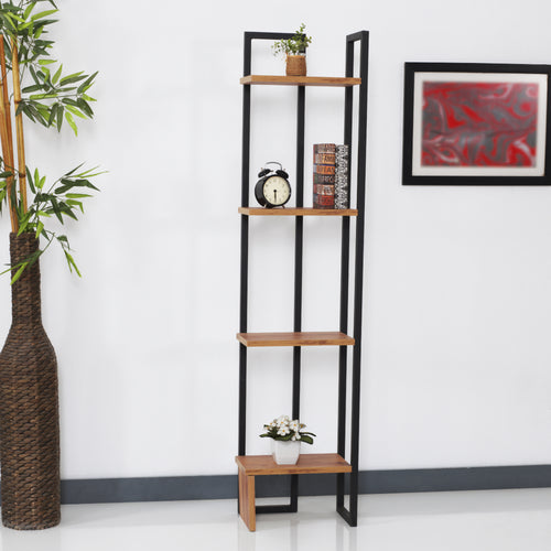 Raft de sine statator Bjergsted 150x36x21cm negru/efect nuc [en.casa]