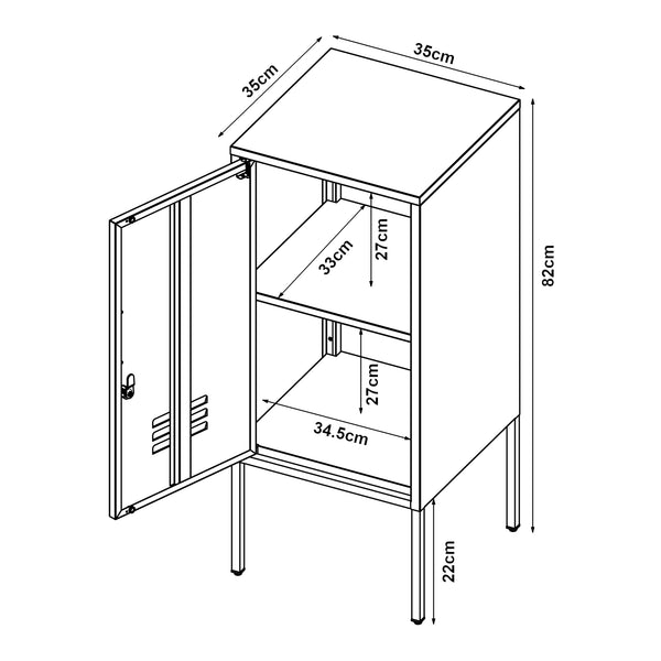 Set 2 noptiere Hausjärvi R+L 82x35x35 cm otel [en.casa]