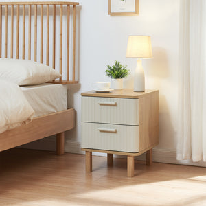 Noptiera Ferrersp 50x40x40 cm efect stejar/oatmeal [en.casa]