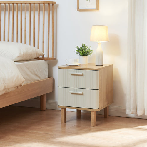 Noptiera Ferrersp 50x40x40 cm efect stejar/oatmeal [en.casa]