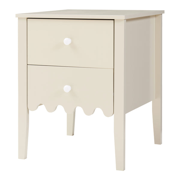 Noptiera Luspoo 50x40x40 cm crem deschis [en.casa]