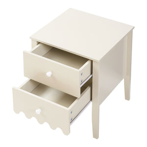 Noptiera Luspoo 50x40x40 cm crem deschis [en.casa]