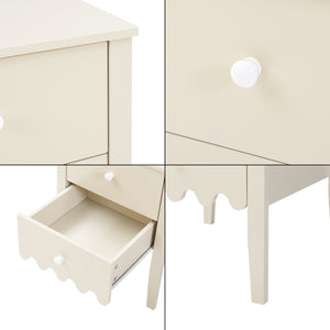 Noptiera Luspoo 50x40x40 cm crem deschis [en.casa]