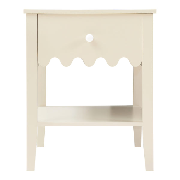 Noptiera Luspoo 50x40x40 cm crem deschis [en.casa]