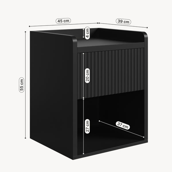 Noptieră Nand 1 sertar 1 compartiment inferior [en.casa]