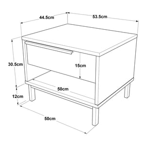 Noptiera Vesanto 42,5x53,5x44,5cm metal PAL [en.casa]