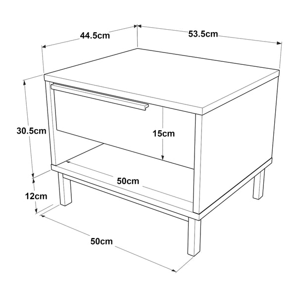 Noptiera Vesanto 42,5x53,5x44,5cm metal PAL [en.casa]