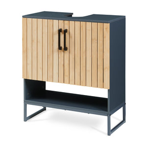 Dulap pentru chiuvetă Svanes 70x60x30 cm Gri închis/Natural [en.casa]