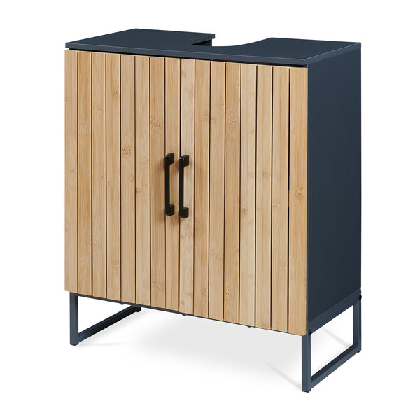 Dulap pentru chiuvetă Svanes 70x60x30 cm Gri închis/Natural [en.casa]