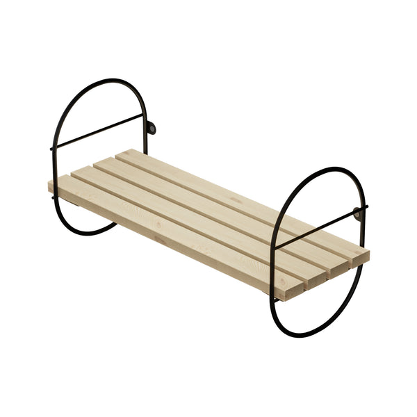 Raft perete Oulu metal lemn negru natur [en.casa]