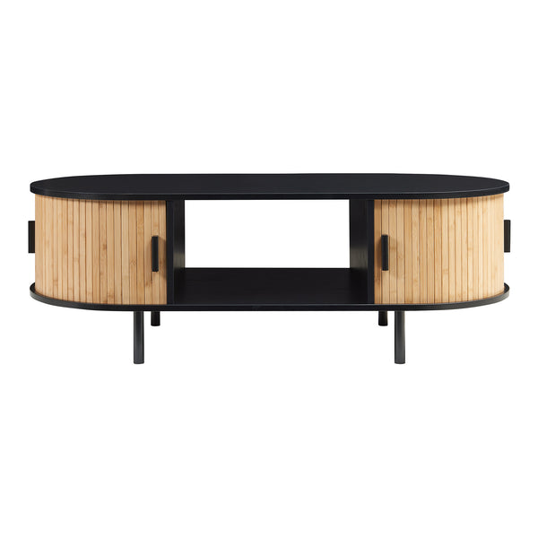 Masuta cafea cu 2 usi glisante si rafturi Tvedestrand 120x55x40 cm [en.casa]