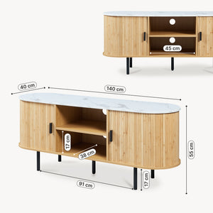 Comoda TV Tvedestrand 140x40x55cm [en.casa]