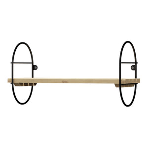 Raft perete Oulu metal lemn negru natur [en.casa]