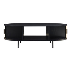 Masuta cafea cu 2 usi glisante si rafturi Tvedestrand 120x55x40 cm [en.casa]