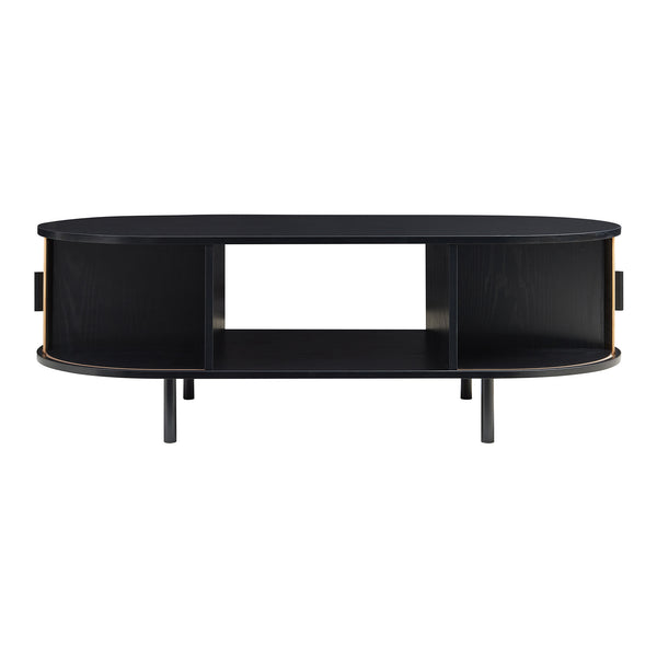 Masuta cafea cu 2 usi glisante si rafturi Tvedestrand 120x55x40 cm [en.casa]